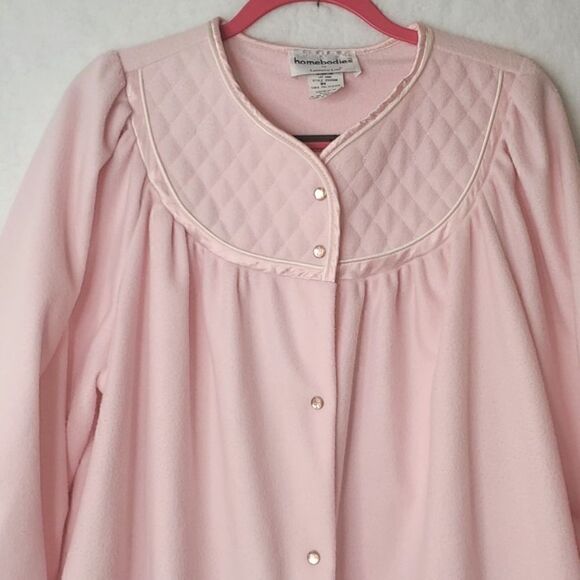 Vintage Homebodies By Leisure Life Vintage Pink Fleece House Dress Size 3X - Picture 6 of 17